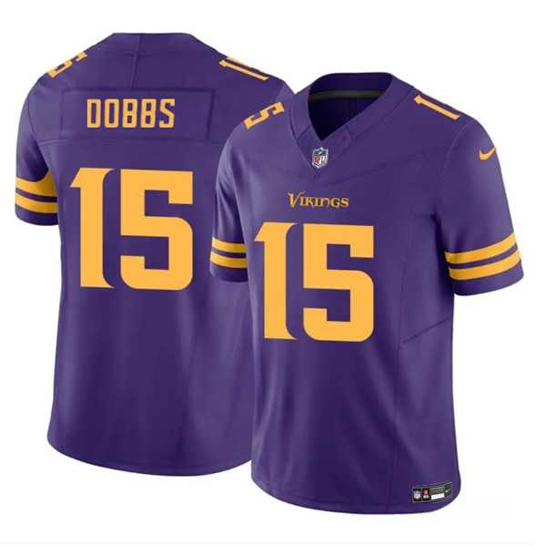 Men & Women & Youth Minnesota Vikings #15 Josh Dobbs Purple 2023 F.U.S.E. Color Rush Limited Jersey